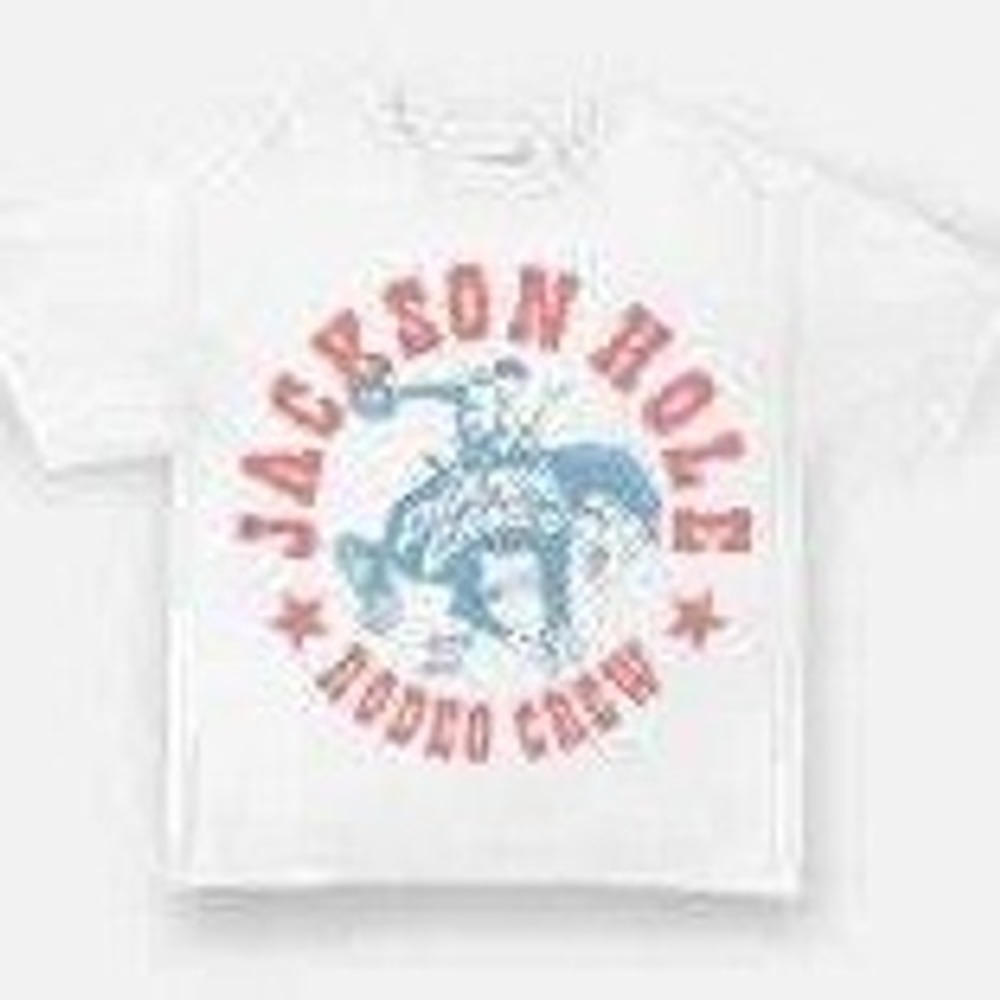 Diamond Cross Ranch White Men's Overized Jackson Hole Rodeo Crew T Shirt Size 2X